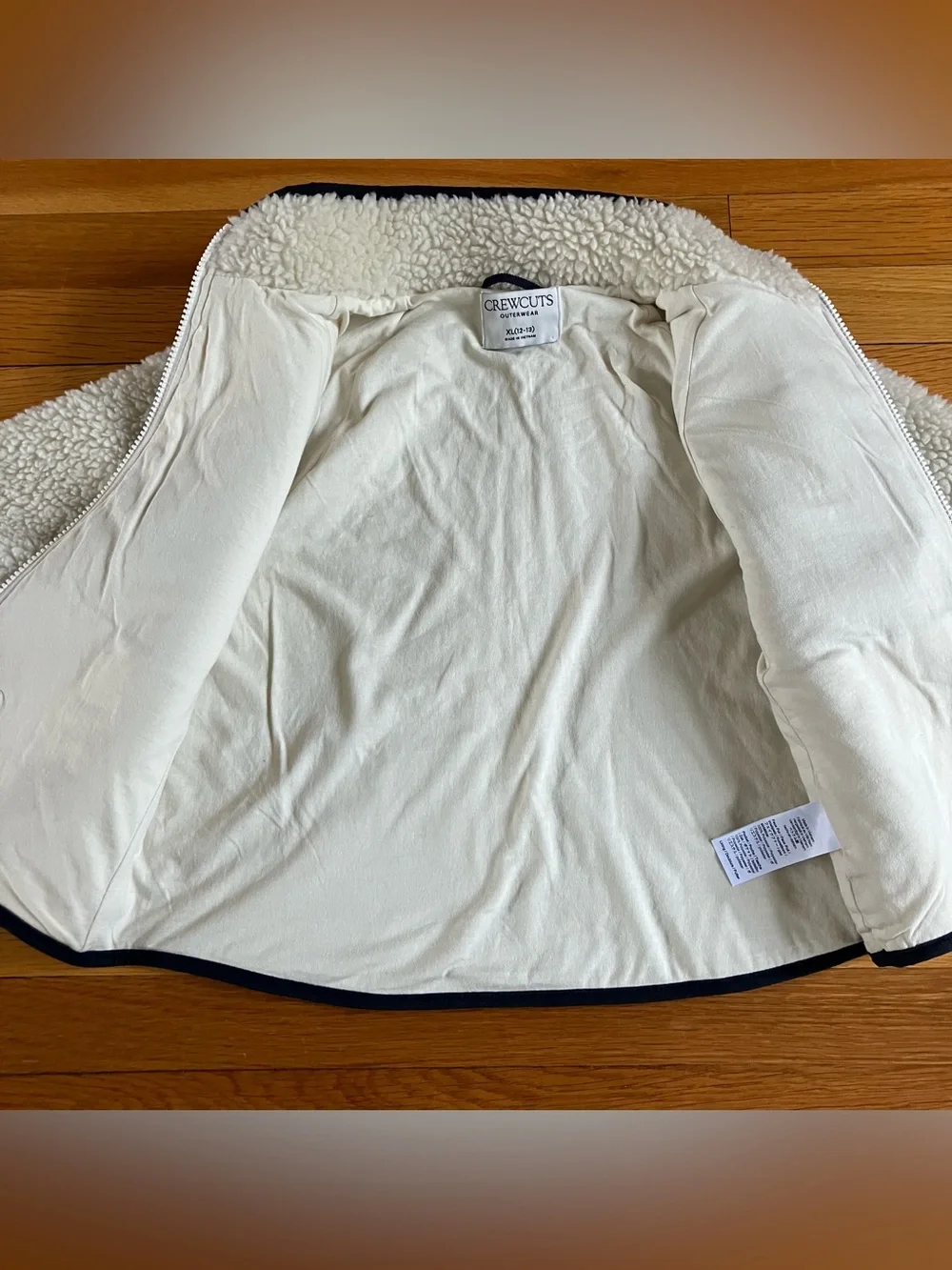 Crewcuts Cream Ivory Sherpa Fall Soft Cozy Zip Up Fleece Jacket XL 12 13